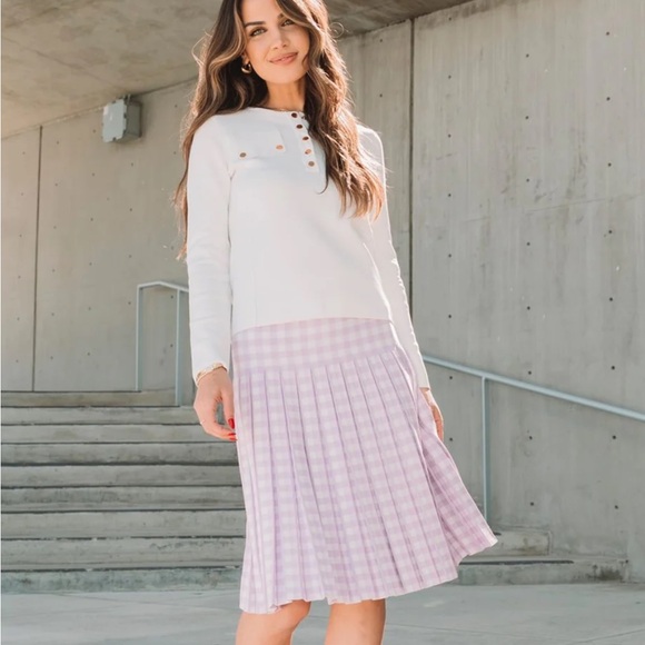 Aleeza Paris Dresses & Skirts - Aleeza Paris knit Lavender pleated skirt